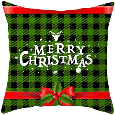 

Tailored 2020Merry Christmas Pillow Cases Cotton Linen Sofa Cushion Cover Home Decor
