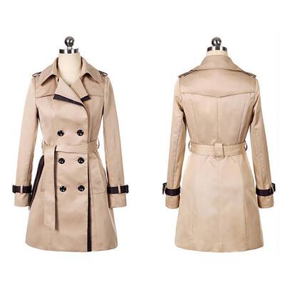 

Toponeto Women Winter Warm Jacket Overcoat Outwear Slim Long Trench Buttons Coat