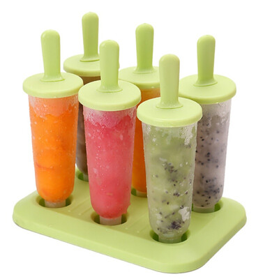 

6 Ice Pop Food Grade PP Maker Mold Popsicle Dessert Ice Cream Frozen Pops Cake Treats