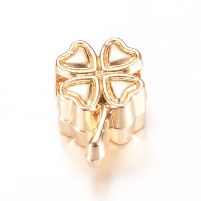 

Alloy European Beads Large Hole Beads Clover Light Gold 9x13x7mm Hole 5mm