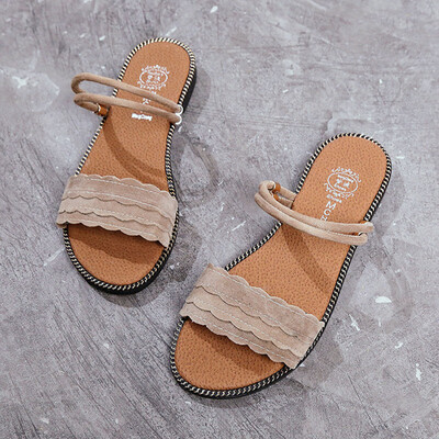 

One shoe two Roman sandals fairy wind ins students make a hundred pairs of summer flat-soled slippers