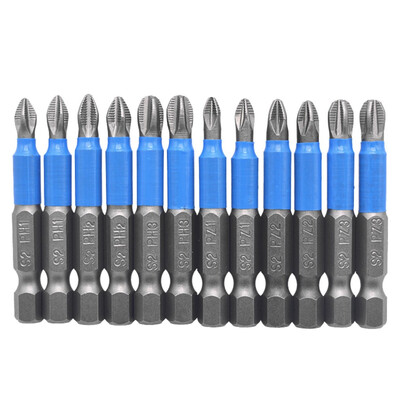 

〖Follure〗Cross Screwdriver Bits 50mm 14 Inch Shank Magnetic 12Pcs Set