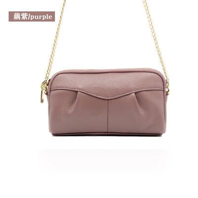 

First layer cowhide 2019 new womens leather hand shoulder shoulder Messenger bag chain shell bag large capacity