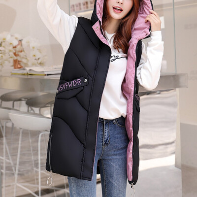 

Toponeto Women Solid Long Outerwear Cotton Jackets Pocket Loose Hooded Vest Coats