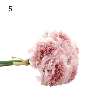 

1 Bouquet 5 Pcs Artificial Flower Fake Peony Wedding Bridal Party Shop Decor