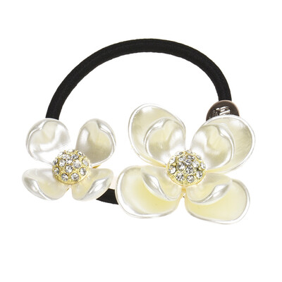 

〖Follure〗Pearls Diamond Flower Hair Band Rope Scrunchie Ponytail Holder