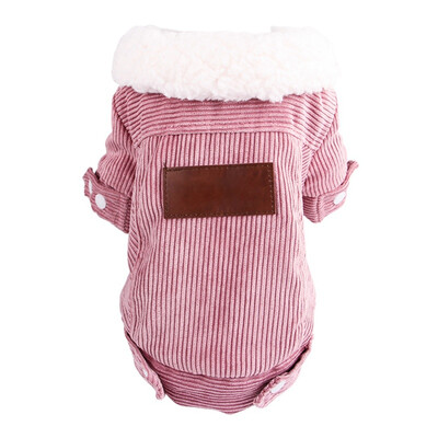 

Warm Plush Collar Pet Dogs Winter Coats Jackets Thickened Warm Costume Puppy Two-legs Coat