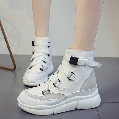 

High-heeled shoes casual shoes cross-straps thick-soled muffin heels womens shoe Institute tidal shoes autumn&winter sn