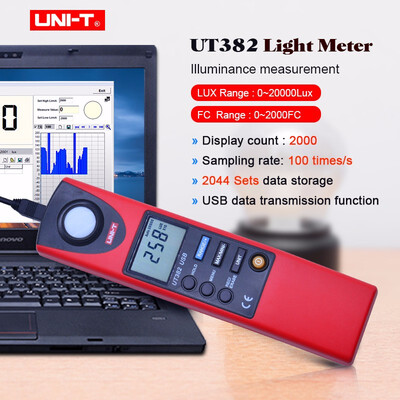 

UNI-T UT382 High quality Split Light Luxmeter Meters 20-20000 Lux Lumen Digital Illuminometer USB Transfer