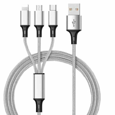 

US 3 in 1 Multi Charger Charging Cable Cord For iPhone TYPE C Android Micro USB