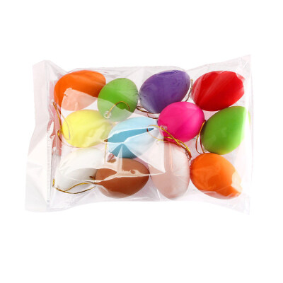 

12Pcs Plastic Hanging Easter Egg Decoration Home Kids Children DIY Painting Gift