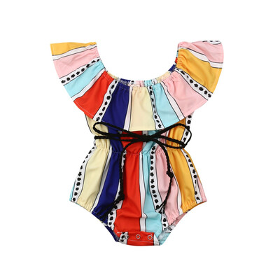 

Toddlers Baby Girls Newborn Infant Clothes Cotton Rainbow Romper Bodysuit Jumpsuit Playsuit Summer Outfits Set 0-24Months