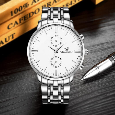 

Luxury Business Skeleton Men Watch Large Face Big Dial Simple Watch Wristwatch with Two Sub-dials