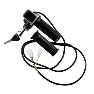 

36V Throttle Grips With Electric Key Lock Power Indicator For E Bike Scoot Tools