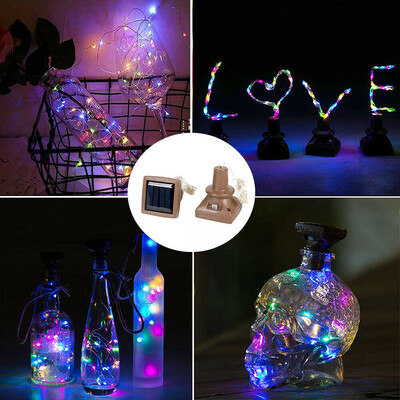 

Gobestart Solar Energy Cork Shaped LED Light Starry Light Wine Bottle Lamp Decor 3Pcs