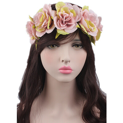 

〖Follure〗Roses Women Bohemian Floral Headbands Flower Party Wedding Hair Headband