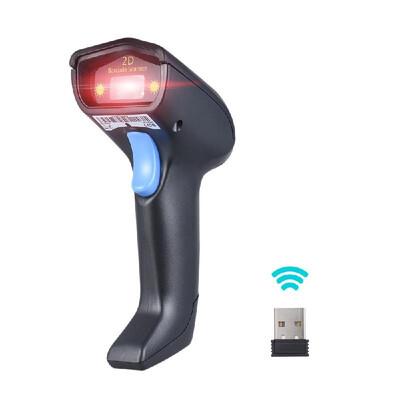 

24G Wireless Cordless Handheld 1D 2D QR Barcode Bar Code Scanner Reader with Receiver USB20 Cable for Supermarket Library Expres