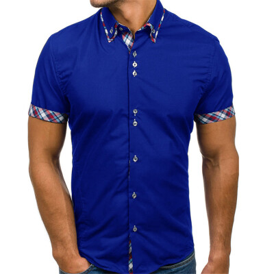 

Mens Summer Short Sleeve Shirts Casual Cotton Formal Slim Fit Shirt