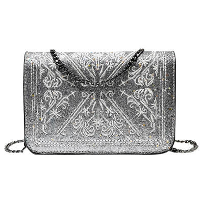 

Shining Sequin Retro Print Women Shoulder Bag Party Chain Crossbody Handbag