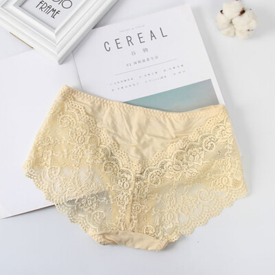 

Cotton Briefs For Women Lingerie Sexy Lace Panties Femme Underwear Hollowed-out Breathable low-Rise 2019 New Hot