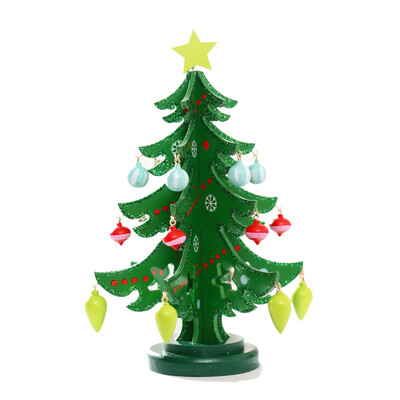 

〖Follure〗3D Wooden Assembling Christmas Tree Home Bedroom Decor Gifts DIY Green