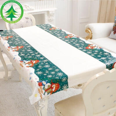 

Christmas Tree Snowman Santa Xmas Tablecloth Table Cover Cloth Home Decor CA