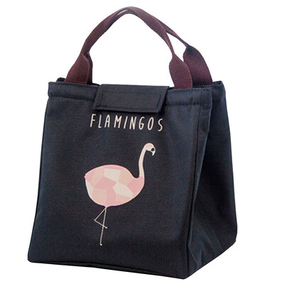 

Large Capacity Kids Flamingo Canvas Insulated Travel School Lunch Bag Travel School Lunch Bag Travel School Lunch Bag