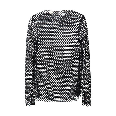 

Ladies Shirt Women Long Sleeve Sheer Mesh SEE THROUGH Plain Top Shirt