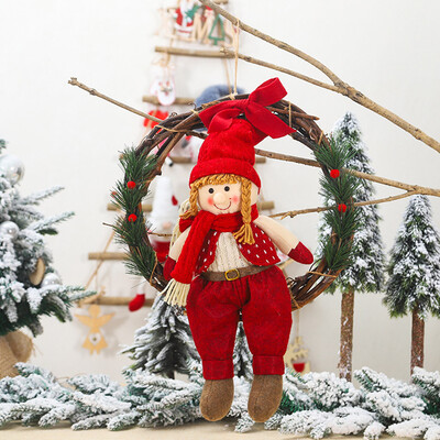 

Gobestart Cartoon Rattan Circle Creative Doll Wreath Hanging Tree Hanging Piece
