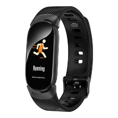 

Wristband Fitness Touchable Screen OLED Message Heart Rate Time Smartband Black