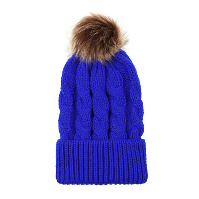 

Winter Warm Women Knitted Crochet Wool Hat Hair Ball Earmuffs Caps Infant Toddler Kid Cute Hairball Beanie Cap
