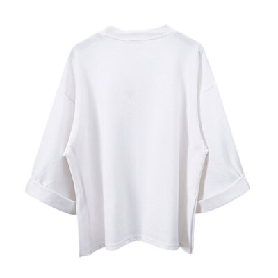 

Women Solid Casual Tops Pullover 34 Sleeve Loose T Shirt Jumper Tee