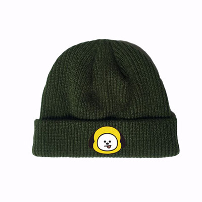 

CAR-TOBBY KPOP BTS Cartoon Knitted Hat Man Woman Winter Warm Knitted Cap