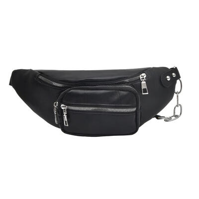 

Punk Women Shoulder Waist Zipper Bags Leather Large Messenger Chest Bags