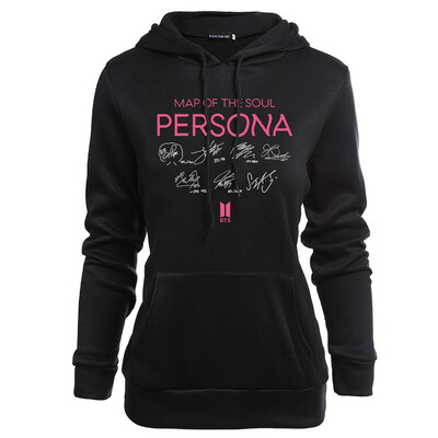 

Long Sleeve Letter Printed Hoodie Casual Bts Map Of The Soul Hooded Sweatshirt Drawstring Pullover Tops