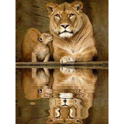 

5d Diamond Painting Lion Kit Diamond Embroidery Full Display Animal Diamond Mosaic Rhinestones Picture Decoration Home