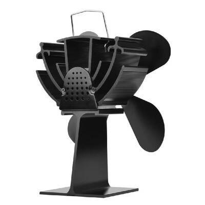 

4 Blades Temperature Digital Display Heat Powered Stove Fan Fuel Saving Mute Fireplace Thermal Power Heater Fan Home Tools