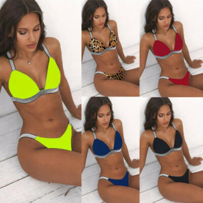 

UK Women Fashion Bikini Set Push Up Padded Swimsuit Beachwear Swimwear Bathing