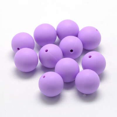 

Food Grade Environmental Silicone Beads Chewing Beads For Teethers DIY Nursing Necklaces Making Round MediumPurple 810mm Ho