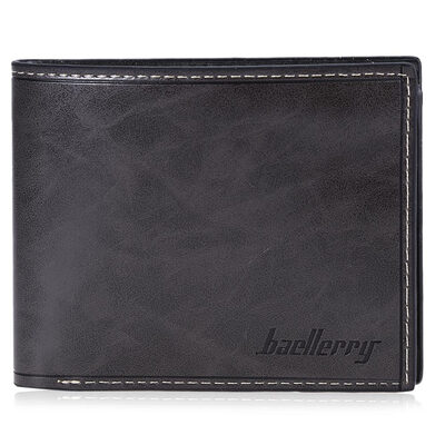 

Baellerry Male Transverse Wallet PU Credit Card Bifold Purse