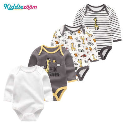 

Long Sleeve Baby Boys Clothes Newborn Bodysuits Clothing Sets 4PCS Roupa de bebe Unicorn Baby Girls Clothes Rompers 0-12M Purple