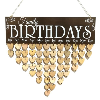 

Wooden Calendar Board Sign Family Celebration&Birthday Reminder DIY Wooden Craft for Home Decoration