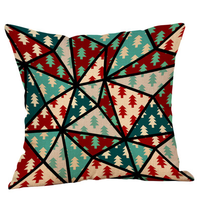 

Tailored Cotton Linen Christmas Tree Zipper Closure Pillow Case Throw Cushion Cover Home