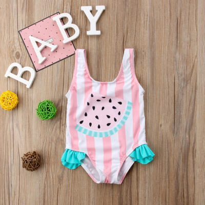 

Newest Kids Baby Girl Striped Swimsuit Swimwear One-piece Bikini Bathing Suit Beachwear