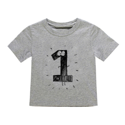 

Newborn Baby Kids Boy Girl Number Cartoon Short Sleeve T-shirt Tee Tops Clothes