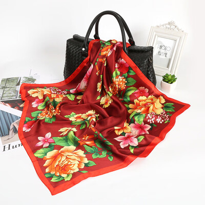 

Autumn&winter Korean version of the silk satin thin scarf scarf air conditioning shawl beach towel seaside sunscreen silk scarf women wholesale