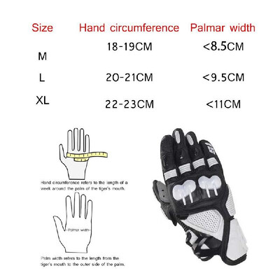 

White  Motorcycle Racing Gloves Genuine Leather Motorbike Gloves