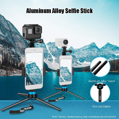 

TELESIN Handheld Extendable Selfie Stick Monopod Aluminum Alloy Adjustable Pole with Tripod Cell Phone Holder for iPhone X88 Plu