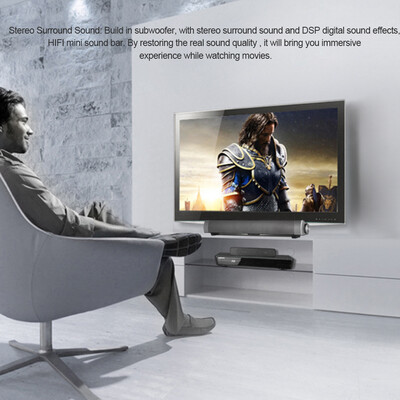 

Wireless Bluetooth Soundbar Subwoofer Stereo Speaker Home Theater Music Player with Remote Control Hands-Free TF Card Slot AUX-IN