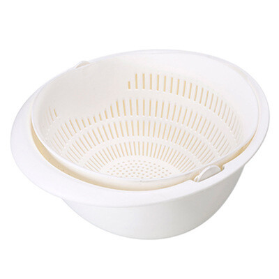 

Siaonvr Double Drain Basket Bowl Washing Kitchen Strainer Noodles Vegetables Fruit